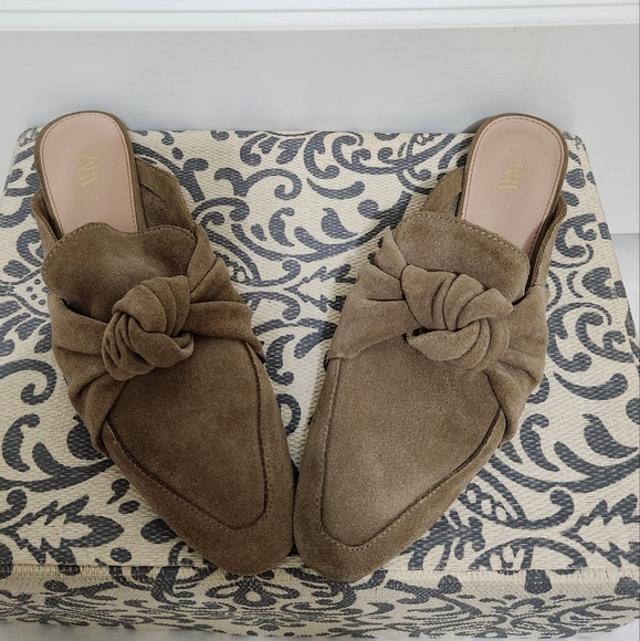 Zara Shoes - Zara Women's Tan Suede Knotted Mules